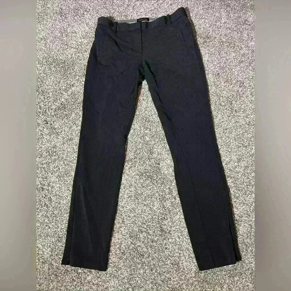 Massimo Dutti Women’s Slim Business Casual Pants Black Size 4 Stretch Ankle Zip - Picture 1 of 15